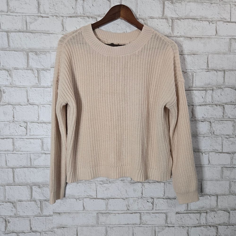 Jack by BB Dakota cream lace up back sweater